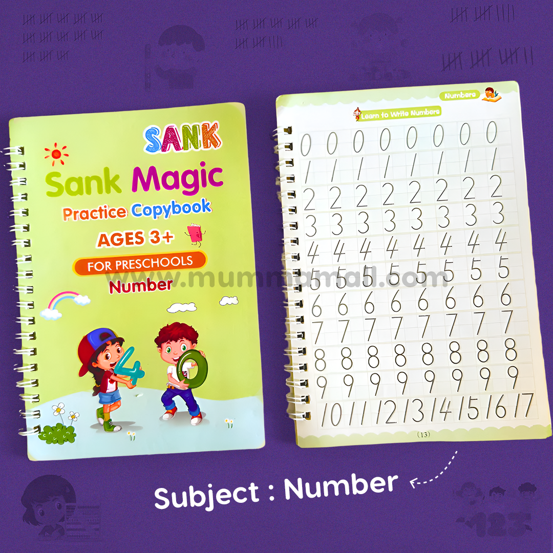 ✨Magic Practice Copybook📚, Buy 1 Set Get 1 Set Free🤩 (8 Book + 2 Pen+ 20 Refill +2 Grip)✍