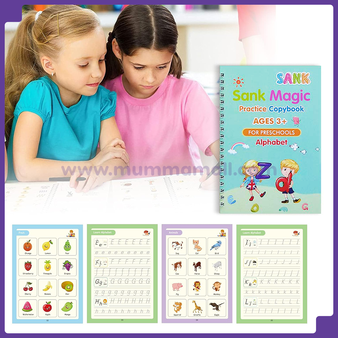 ✨Magic Practice Copybook📚, Buy 1 Set Get 1 Set Free🤩 (8 Book + 2 Pen+ 20 Refill +2 Grip)✍