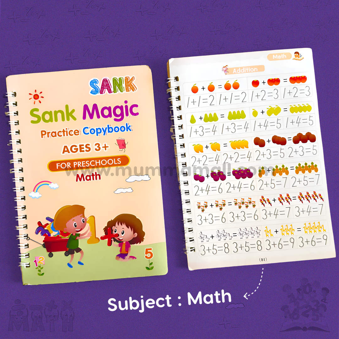 ✨Magic Practice Copybook📚, Buy 1 Set Get 1 Set Free🤩 (8 Book + 2 Pen+ 20 Refill +2 Grip)✍